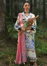 Zaha By Khadijah Shah Embroidered Lawn Suits Unstitched 3 Piece - ZH25NL 3B WHITE SOLANA